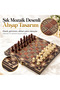 Wooden magnetic chess set, 29 cm mosaic pattern, foldable with stone storage slots, luxury chess set - 2