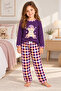 Girl's Teddy Bear Printed Interlock Pajama Set - 4