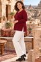 New Season Soft Texture Comfort Model Mother Solid Color V-neck Knitwear Sweater with Large Size Necklace Gift - 4