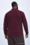 Men's Trend Large Size Burgundy Polo Collar T-Shirt - 6