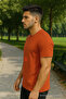 Men's Short Sleeve Lettering Print Crew Neck Tile T-Shirt - 3