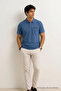 Men's Premium Indigo Polo Collar T-Shirt with Pockets - 3