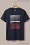 Men's Trend Printed Cotton Navy Blue Short Sleeve T-Shirt - 5