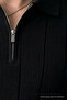 Men's Casual Striped Zippered Black Polo Knitwear T-Shirt - 5