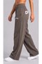 Regular Women's Black Wide Leg Oversize Sweatpants - 7