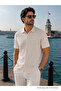 Men's Casual Jacquard Summer Beige Short Sleeve Shirt - 2