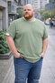 Men's Plus Size Summer Knitwear Green T-Shirt - 2