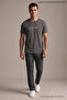 Dark Gray Men's Be a Nice Human Printed Crew Neck Loose Fit T-Shirt - 5