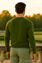 Men's Trend Casual Long V-Neck Khaki Sweater - 6