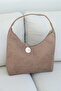 Plain Suede Dark Mink Women's Shoulder Bag - 2