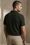Men's Casual Jacquard Summer Khaki Short Sleeve Shirt