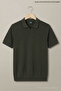 Men's Large Size Summer Loose Khaki Polo Collar T-Shirt
