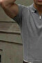 Men's Striped Smoked Short Sleeve Polo Collar T-Shirt - 6