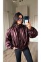 Burgundy Aura Bomber Jacket - 3