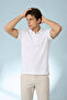 Men's Casual Embroidered White Polo Collar t Shirt - 2