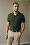 Men's Casual Jacquard Summer Khaki Short Sleeve Shirt - 3