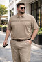 Men's Plus Size Summer Mink Polo Collar Knitwear T-Shirt