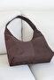 New Season Large Salaş Brown Suede Shoulder Bag - 5