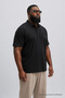 Men's Large Size Summer Cotton Black Polo Collar T-Shirt - 4