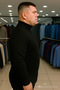Men's Plus Size High Neck Black Sweat Knitwear Sweater - 2