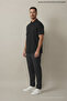Black Men's Slim Fit Pique Short Sleeve Polo Collar T-Shirt - 4