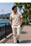 Men's Comfort Beige Polo Neck T-Shirt with Pockets - 6