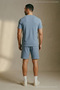 Men's Trend Cotton Waffle Fabric Gray T-Shirt - 2