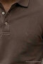 Men's Relax Fit Embroidered Brown Polo Neck t Shirt - 5