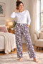 Women's Purple Penguin Fleece Pocket Winter Thick Quality Pajama Bottoms
