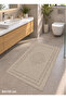 Traditional Cotton Woven Water Absorbent Bath Mat, Bathroom Rug Victoria 80 X 150 cm Beige