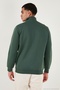 Cotton Regular Fit Half Zipper Stand Collar Ribbed Sweat Men's Sweat 59052592 - 6