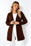 Women's Brown Comfortable Fit Knitwear Cardigan with Pockets - 4