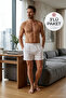 Towel Waist Men's Boxer Shorts White 100% Cotton 3-Pack