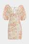 Deep V Cut Out Floral Print Mini Women's Dress