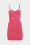 Transparent Underwire Tulle Dress with Draped Side and Waist