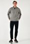 Cotton Regular Fit Half Zipper Stand Collar Ribbed Sweat Men's Sweat 59052592 - 2