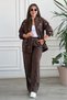 Front Zipper Sequin Embroidered Suit - 6