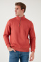 Cotton Regular Fit Half Zipper Stand Collar Ribbed Sweat Men's Sweat 59052592 - 5