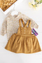 Baby Girl Velvet Dress with Shirt Baby Salopet Dress - 3