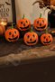 Halloween Smiling Face Mini Pumpkin 5 Pieces - 4
