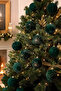 Christmas Tree Ornament Velvet Cici Ball 8 cm 9Pcs Dark Green