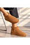 Women's Mini Taba Suede Ankle Boots With Feather Inside - 3