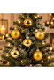 Christmas Pine Tree Ornament Cici Top 4 cm 6 Pieces Gold - 4
