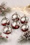 Christmas Pine Tree Ornament Disco Ball Look 4 cm Set of 6 - 6