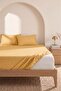 Yellow cotton double elastic sheet 160x200 - 3