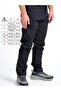 Winter Fleece-Lined Imported Softshell Rü Windproof U Water-Repellent Reflective Men's Trousers Black - 8