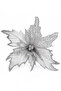 Christmas Pine Tree Ornament Ponsetia Flower Large Silver - 2