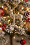Christmas Pine Tree Ornament Deer Gold - 4