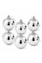 Christmas Pine Tree Ornament Disco Ball Look 4 cm Set of 6 - 3