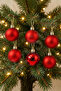 Christmas Pine Tree Ornament Cici Top 4 cm Set of 6 Red - 3
